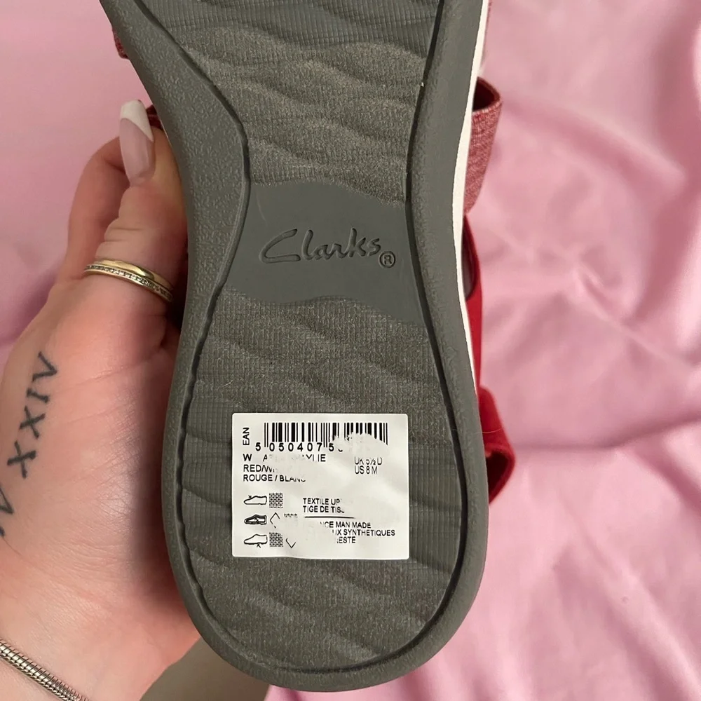 CLOULDSTEPPERS BY CLARKS WOMEN'S RED AND PINK SANDALS - Picture 4 of 5